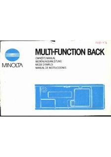 Minolta MultiFunction Back manual. Camera Instructions.